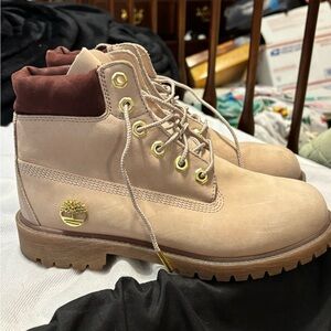 Timberland light pink and burgundy